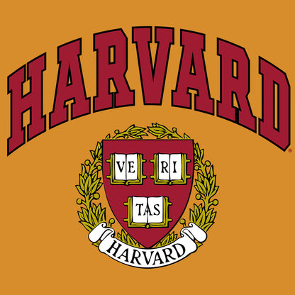 Harvard Veritas Shield College Mens T Shirt Officially Licensed Mustard Yellow