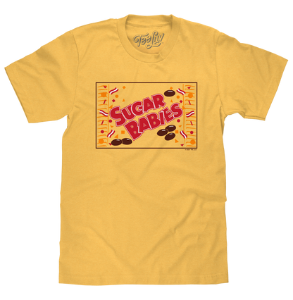 Sugar Babies Caramel Candy Mens T Shirt Officially Licensed Banana Yellow