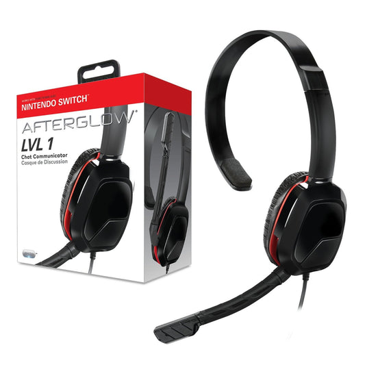 PDP - Switch Wired Chat Headset LVL1 Afterglow Black PDP