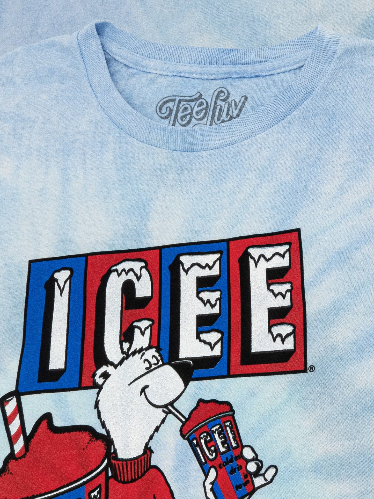 ICEE Polar Bear Tie Dye Mens T Shirt Officially Licensed Blue and Purple Tie Dye