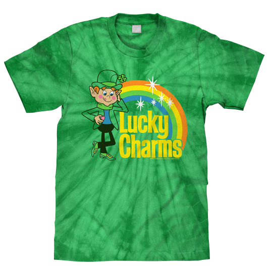 Lucky Charms Tie Dye Mens T Shirt Officially Licensed Kelly Green Tie Dye