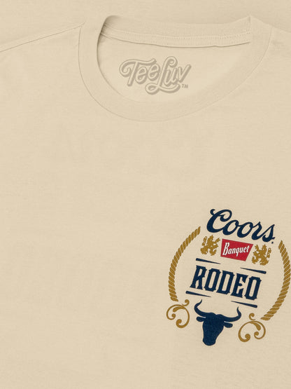 Coors Banquet Rodeo Bull Beer Front and Back Mens T Shirt Officially Licensed Brown Sugar