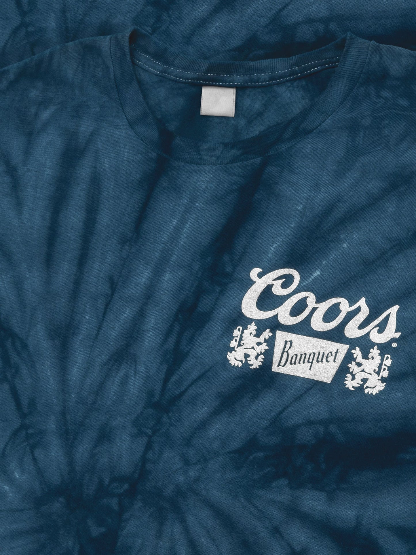 Coors Banquet Beer Logo Mens T Shirt Officially Licensed Navy Spider Tie Dye