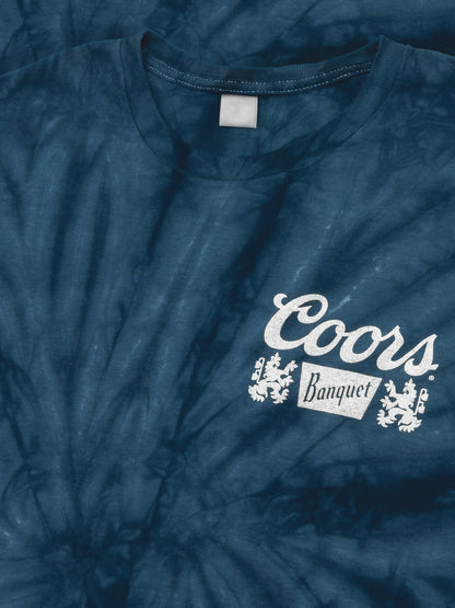 Coors Banquet Beer Logo Mens T Shirt Officially Licensed Navy Spider Tie Dye