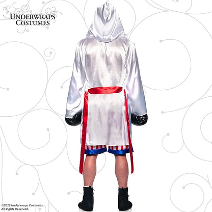 Satin Boxing Champ Two Piece Adult Costume Red, White, and Blue