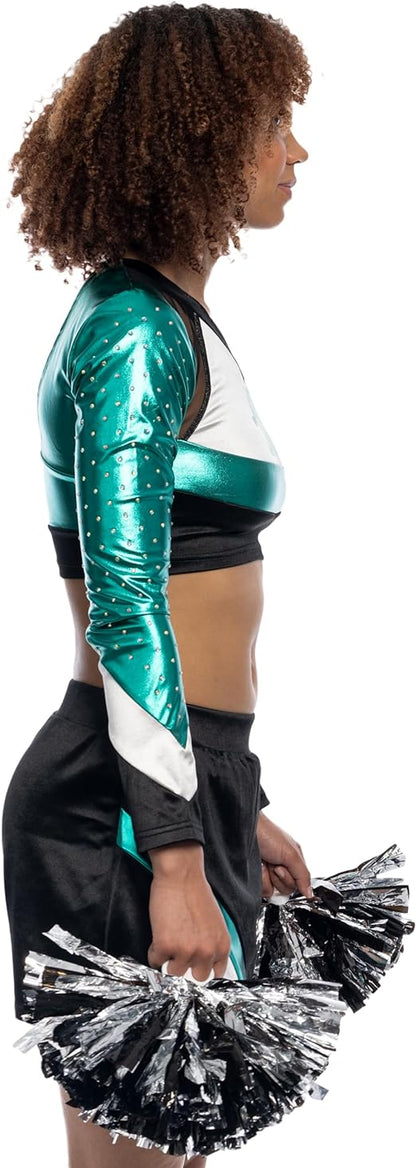Maddy Cheerleader High School Top Skirt and Poms Set