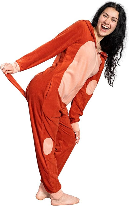 Adult Unisex Playful Colorful Dog Adult Halloween Costume Cosplay Zip Up Pajama Jumpsuit