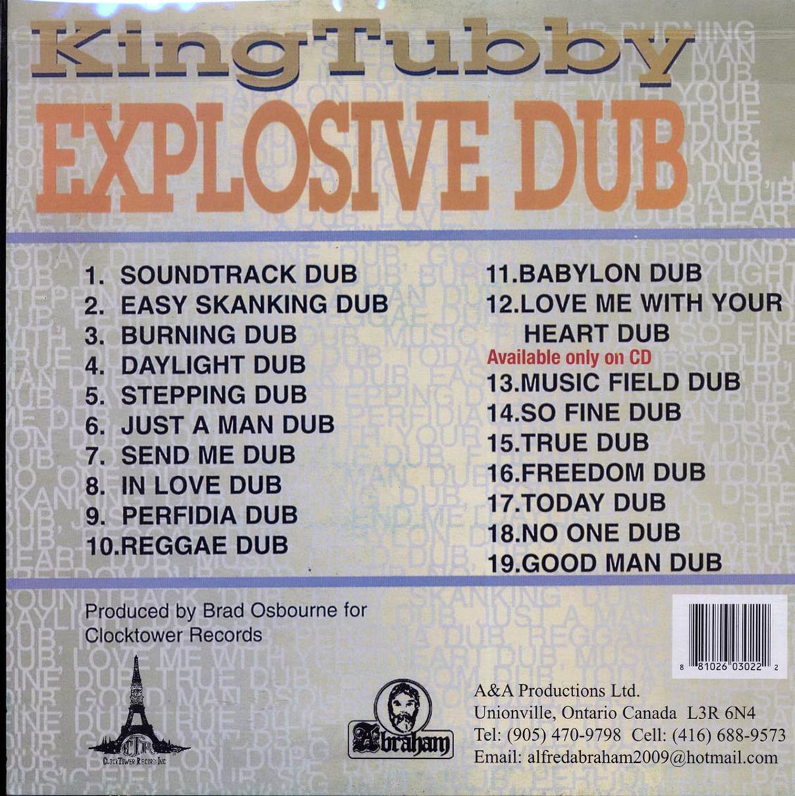King Tubby - Explosive Dub Vinyl Record