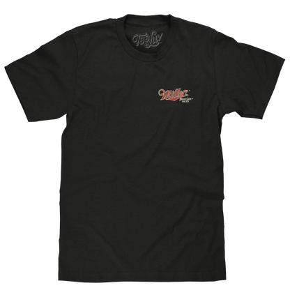 Miller High Life Girl in The Moon Beer Logo Mens T Shirt Officially Licensed Vintage Black