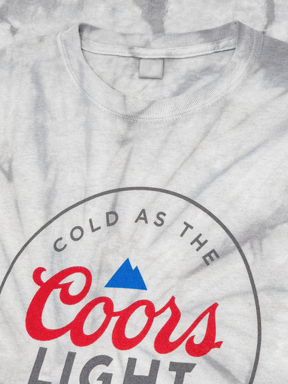 Coors Light Cold as the Rockies Tie Dye Mens T Shirt Officially Licensed Silver Spider Tie Dye