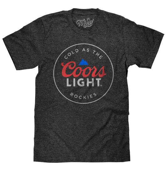 Coors Light Cold as the Rockies Beer T-Shirt - Charcoal Gray