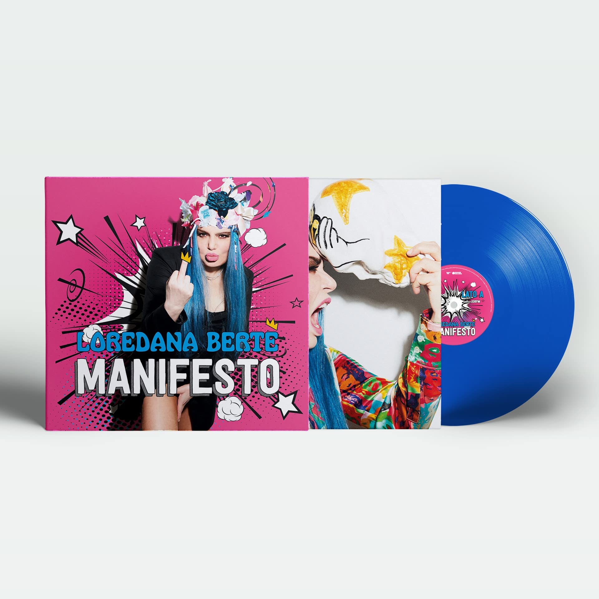 Loredana Berte - Manifesto (Blue) [Colored Vinyl] (Post) (Ita) Vinyl Record Album Cover