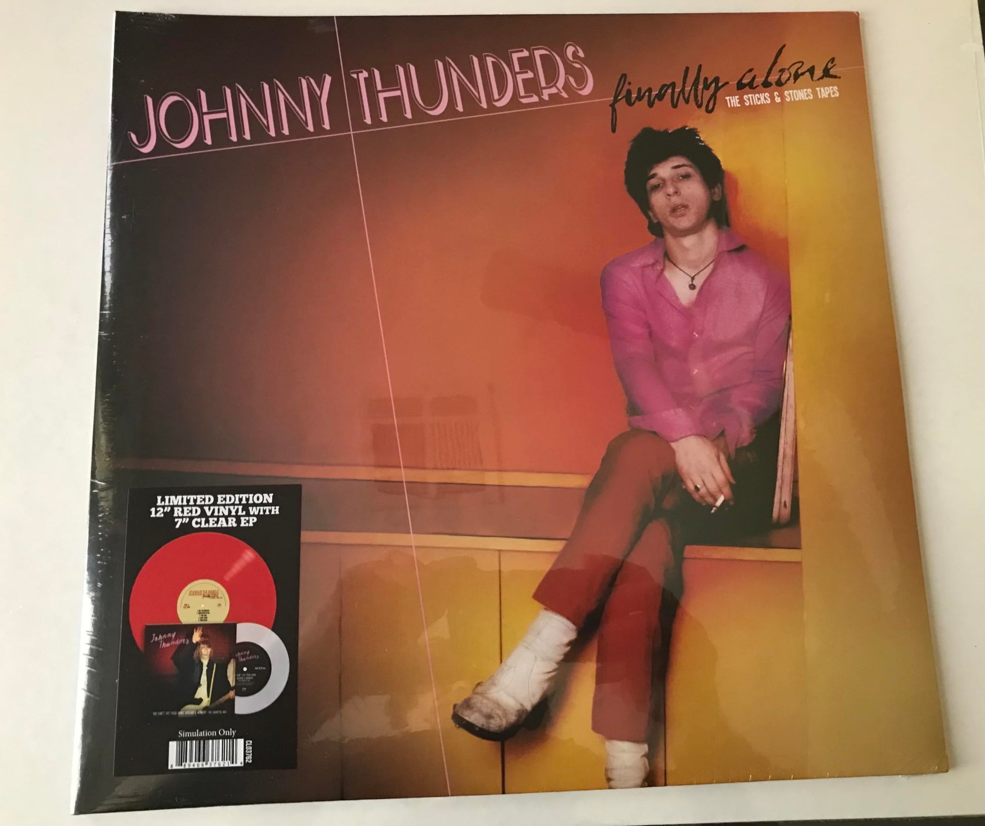 Johnny Thunders - Finally Alone - Red/White [Colored Vinyl] (Red) (Wht) Vinyl Record Album Cover