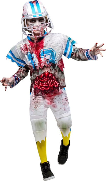 Zombie Football Player Boys Kids Youth Halloween Costume Cosplay
