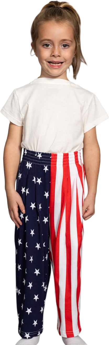 USA Flag Kids Pants Patriotic Stars