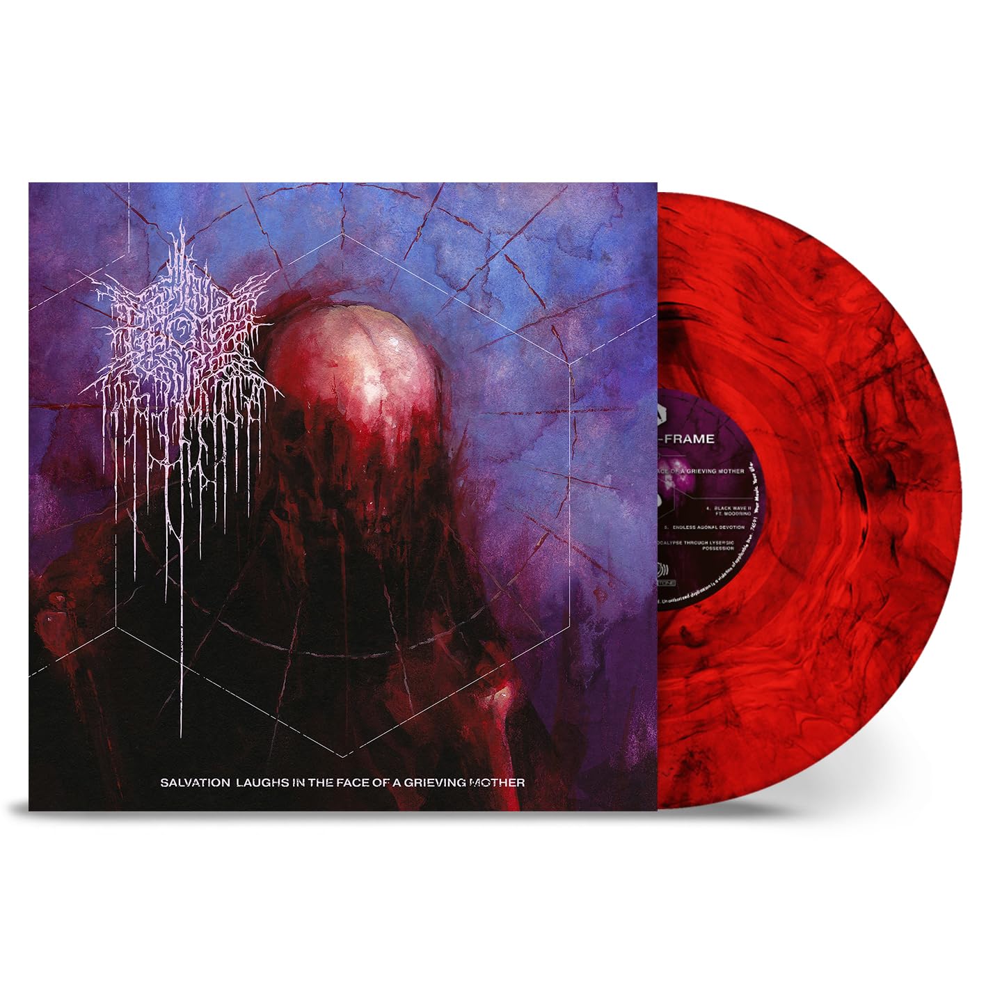 Psycho-Frame - Salvation Laughs In The Face Of A Grieving Mother - Red & Black Marble Colored Vinyl [LP] Vinyl Record Album Cover