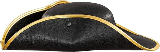 Pirate Hat Faux Leather Tricorn Colonial Renaissance Halloween Costume Cosplay Accessory