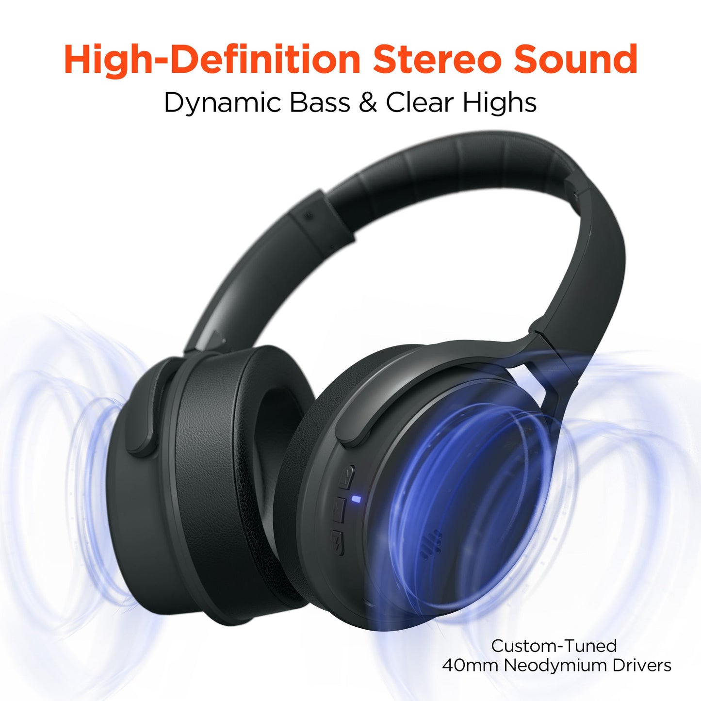 HyperGear Stealth ANC Wireless Headphones with Dynamic Bass Feature
