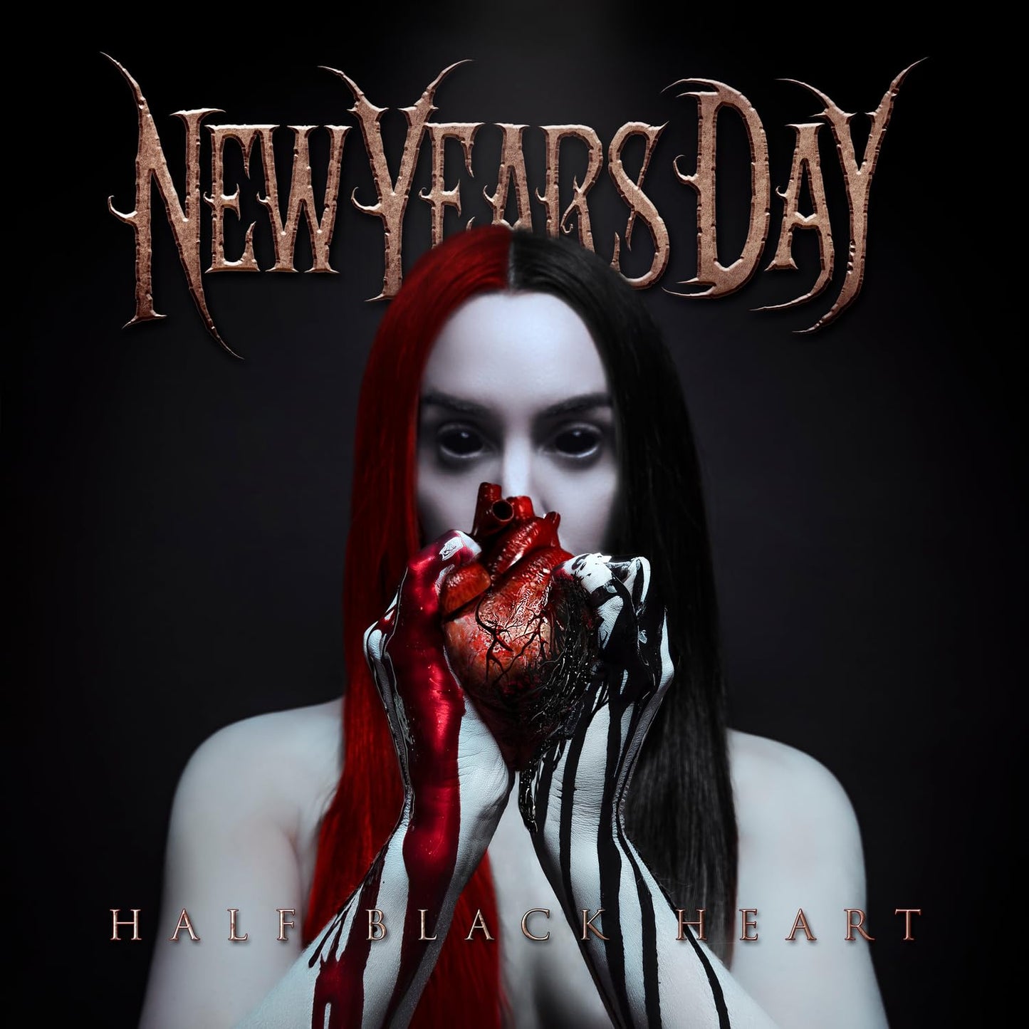 New Years Day - Half Black Heart [Colored Vinyl] [Limited Edition] (Red) (Ger) Vinyl Record Album Cover