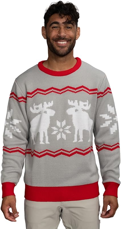 Santa Claus Snowflakes and Moose Scott Sweater