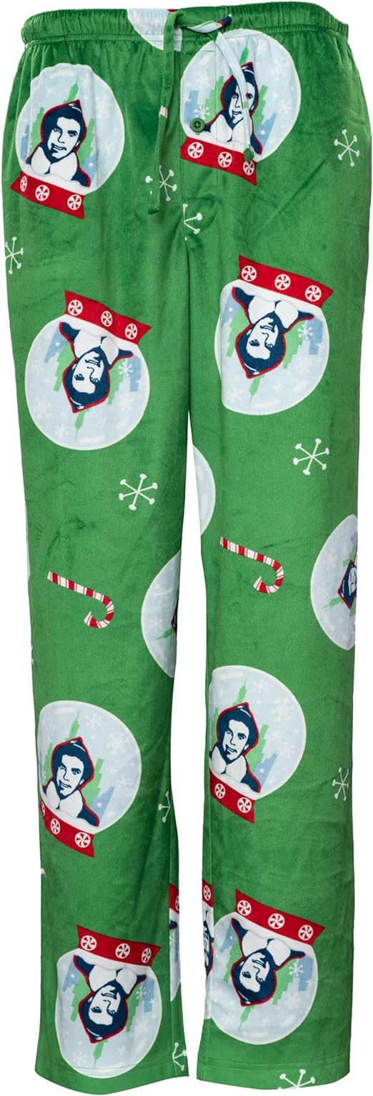 Elf Snowflakes Candy Cane Green Lounge Pants
