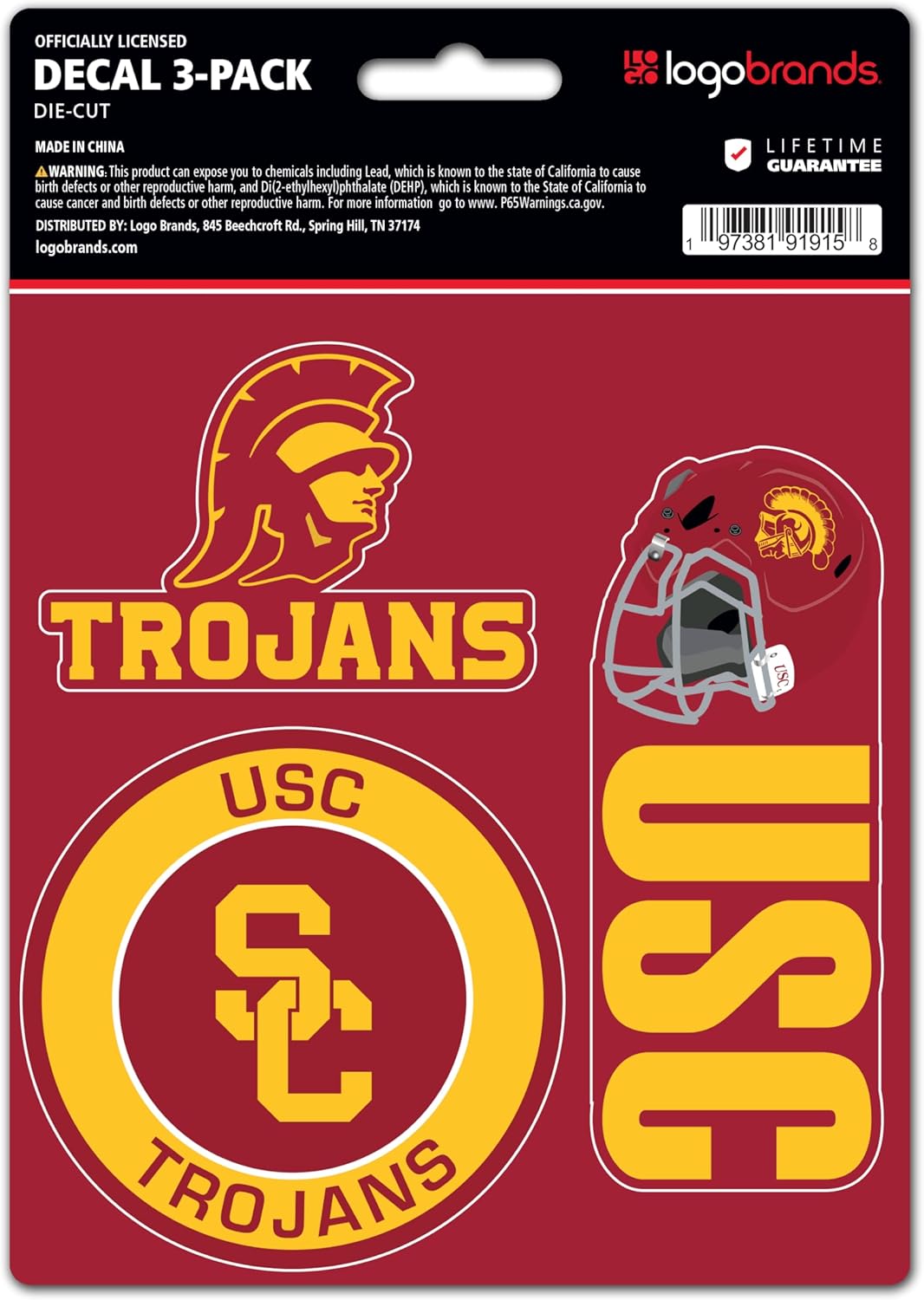 NCAA Official Team Sticker Mats - Set of 3 Stickers Officially Licensed