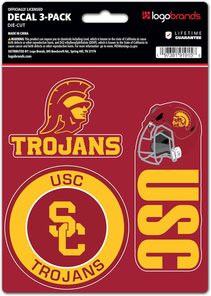 NCAA Official Team Sticker Mats - Set of 3 Stickers Officially Licensed
