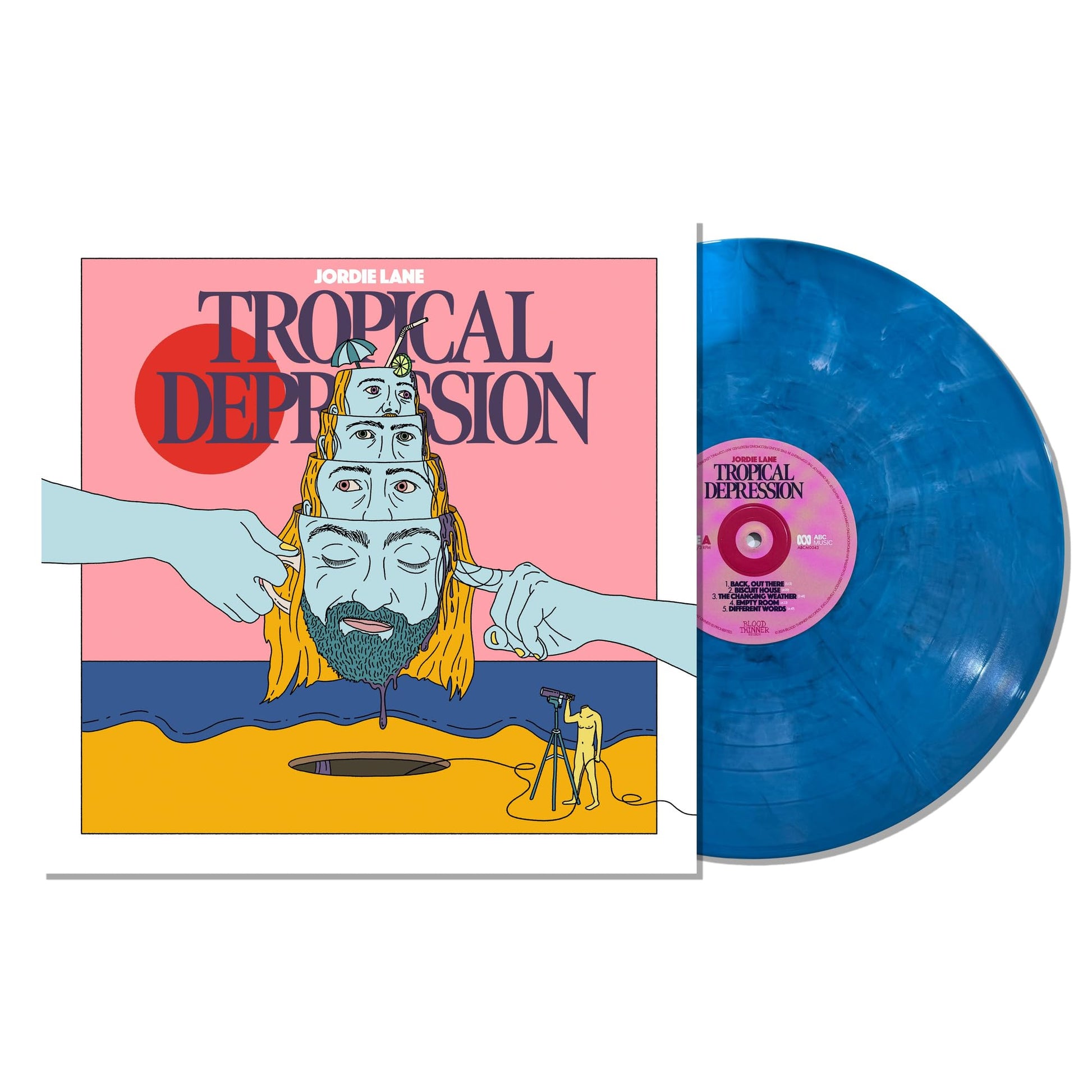 Jordie Lane - Tropical Depression (Blue) [Colored Vinyl] (Aus) Vinyl Record Album Cover