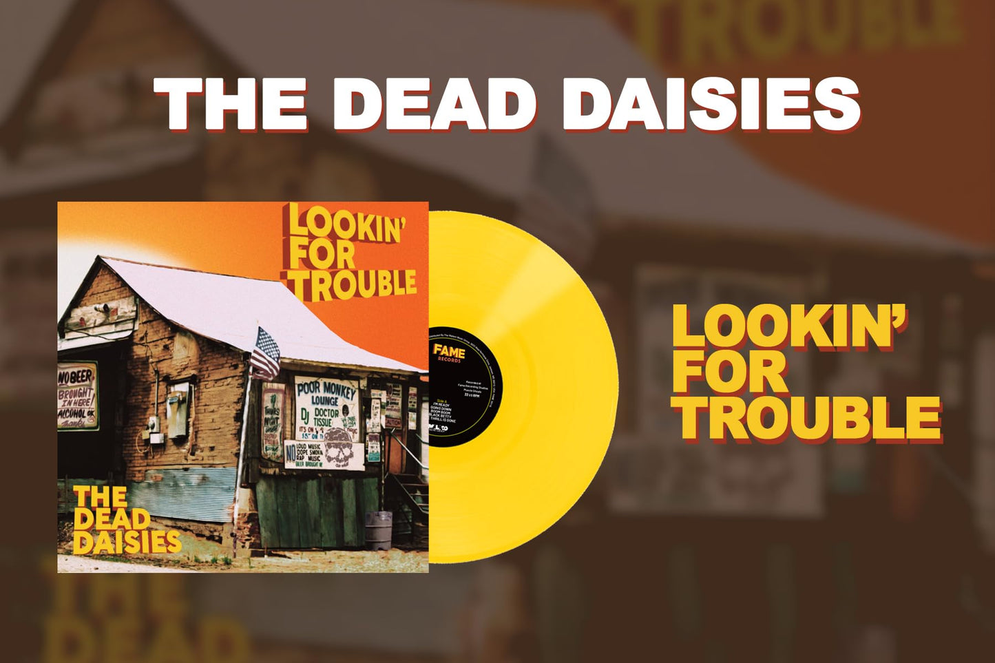 Dead Daisies - Lookin For Trouble [Colored Vinyl] [Limited Edition] (Ylw) Vinyl Record Album Cover