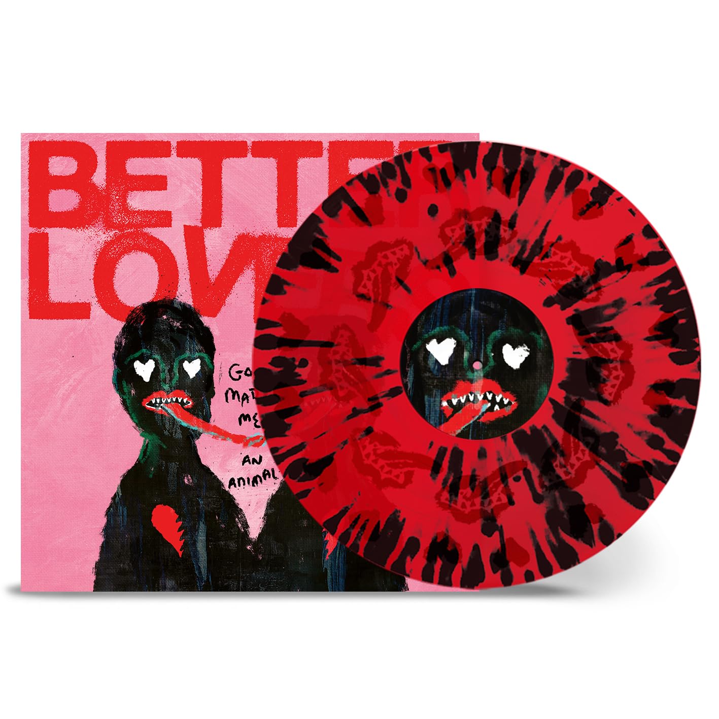 Better Lovers - God Made Me An Animal (Blk) [Colored Vinyl] (Red) (Spla) Vinyl Record Album Cover