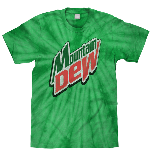 Mountain Dew Logo Tie Dye Mens T Shirt Officially Licensed Spider Kelly