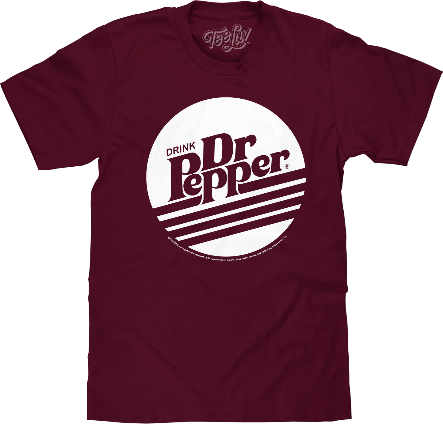 Retro Drink Dr Pepper Logo Mens T Shirt Officially Licensed Burgundy