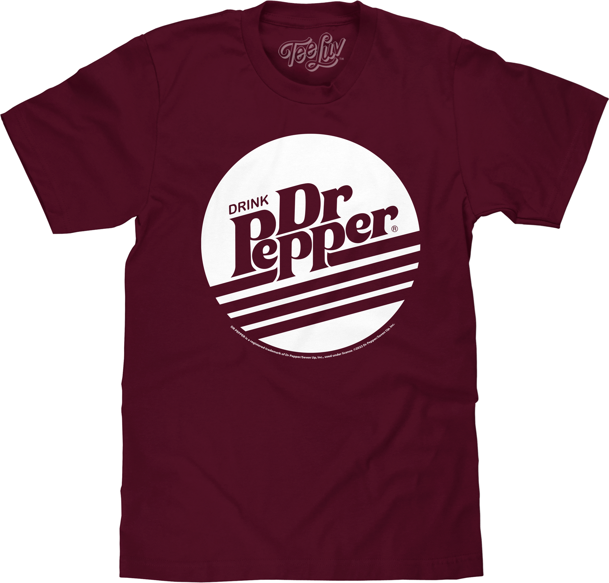 Retro Drink Dr Pepper Logo Mens T Shirt Officially Licensed Burgundy