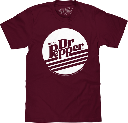 Retro Drink Dr Pepper Logo Mens T Shirt Officially Licensed Burgundy