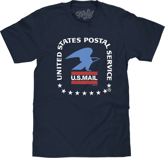 United States Postal Service U.S. Mail Eagle Mens T Shirt Officially Licensed Navy