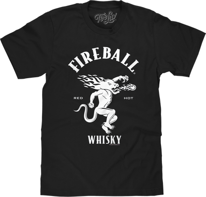 Where's The Fireball Whisky WTF Dragon Mascot T-Shirt - Black