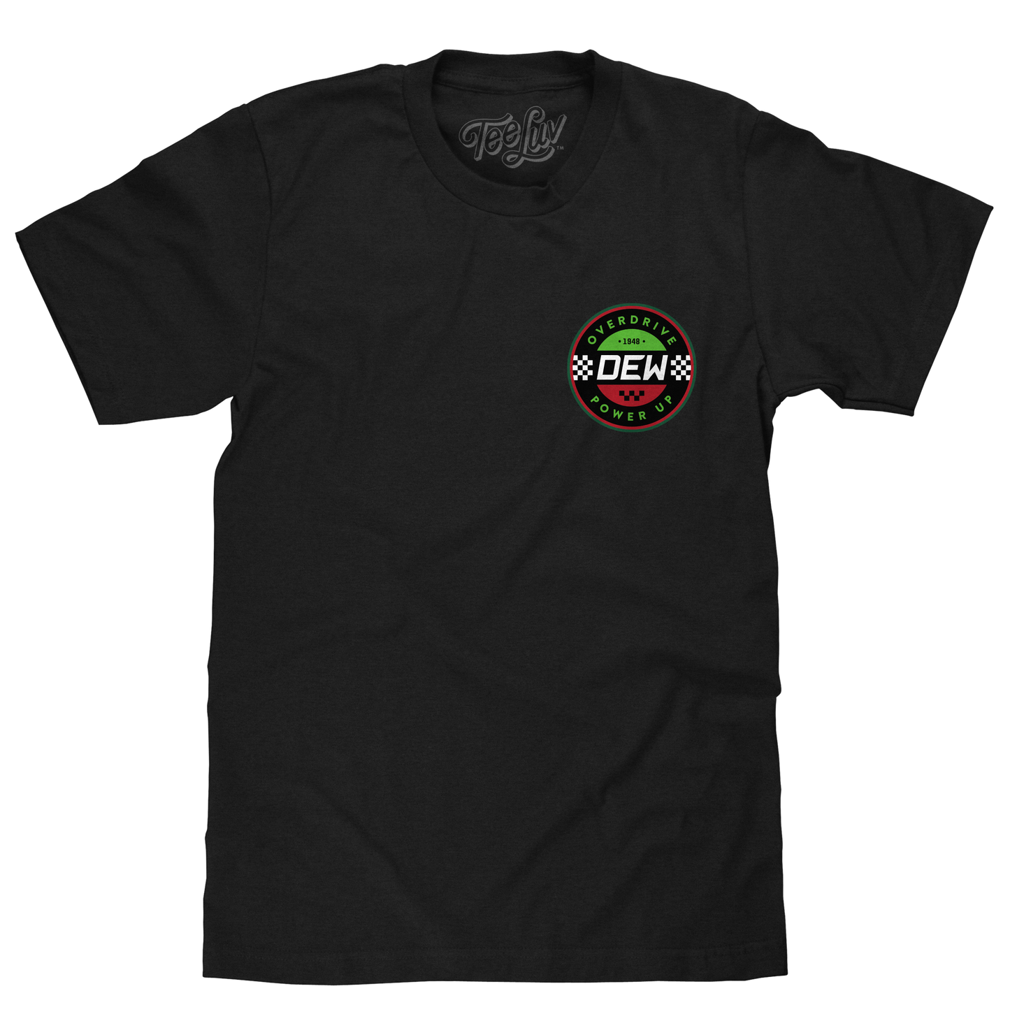 Mountain Dew Racing Front and Back Mens T Shirt Officially Licensed Black