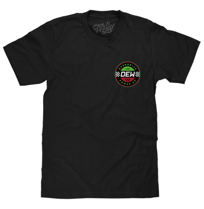 Mountain Dew Racing Front and Back Mens T Shirt Officially Licensed Black