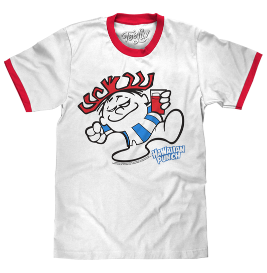 Hawaiian Punch Ringer Mens T Shirt Officially Licensed White/Red