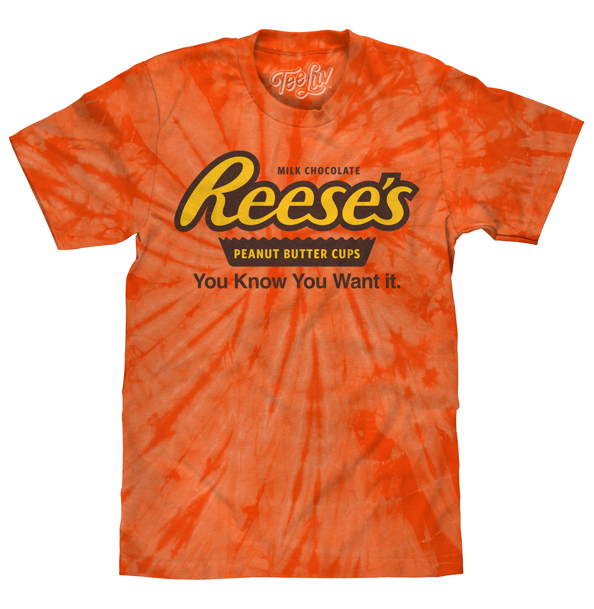 Reese's Peanut Butter Cup Tie Dye Mens T Shirt Officially Licensed Orange Spider