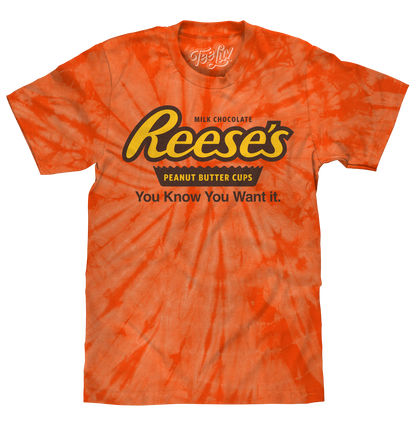 Reese's Peanut Butter Cup Tie Dye Mens T Shirt Officially Licensed Orange Spider