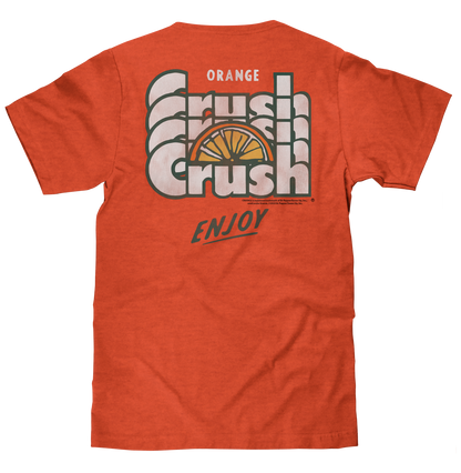 Orange Crush Soda Front and Back Print Mens T Shirt Officially Licensed Orange Heather