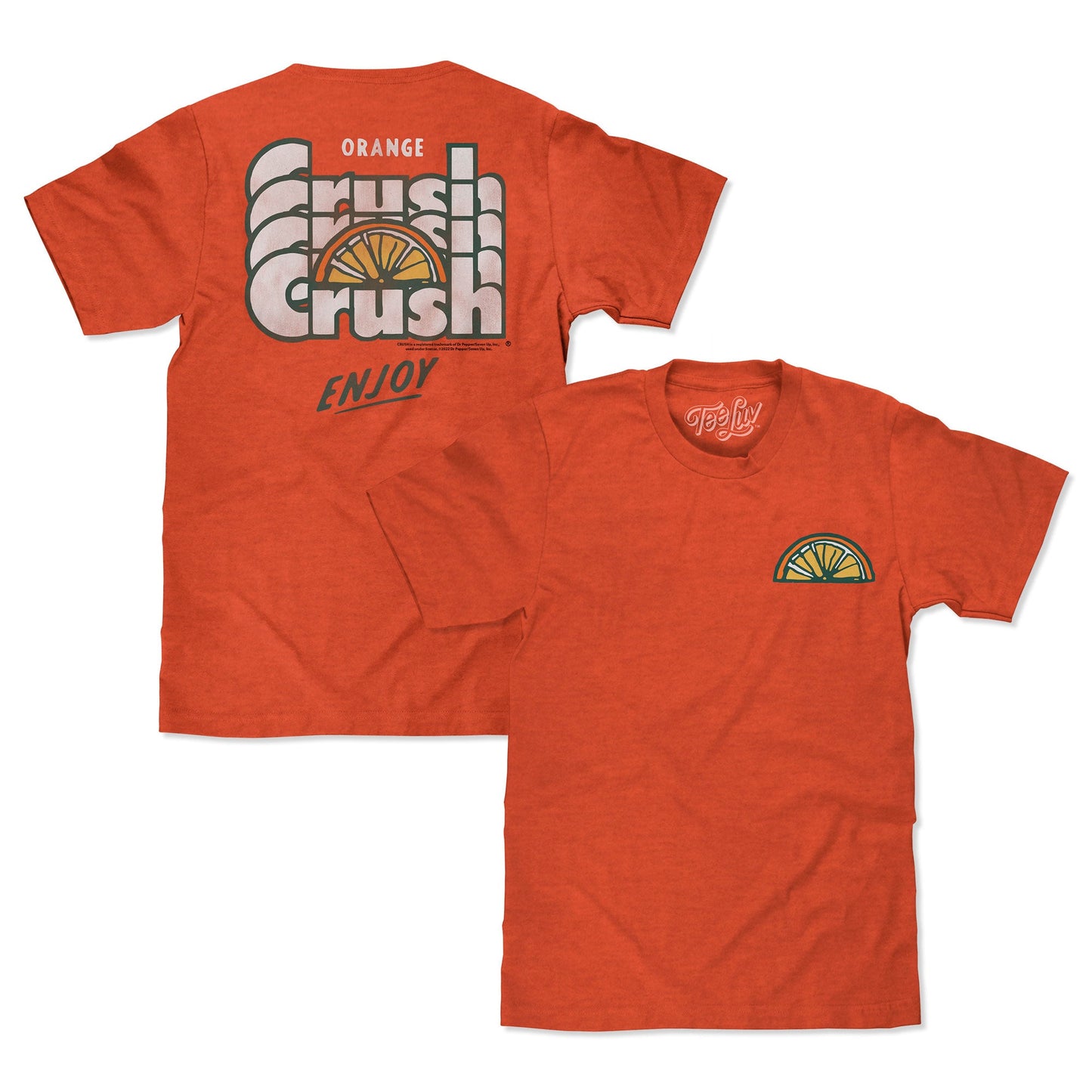 Orange Crush Soda Front and Back Print Mens T Shirt Officially Licensed Orange Heather