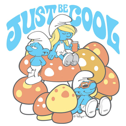Smurfs Just Be Cool Mens T Shirt Officially Licensed White