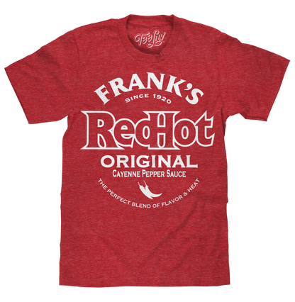 Frank's Red Hot Mens T Shirt Officially Licensed Heather Red
