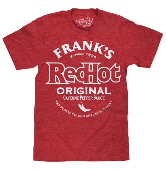 Frank's Red Hot Mens T Shirt Officially Licensed Heather Red