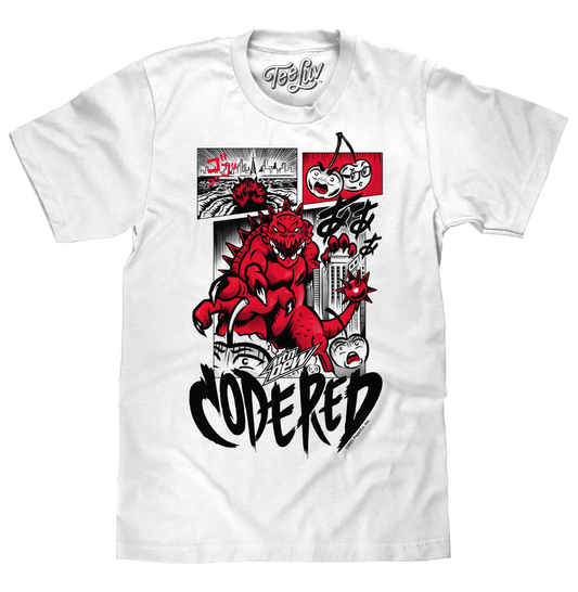 Mtn Dew Code Red Comic Book T-Shirt - White