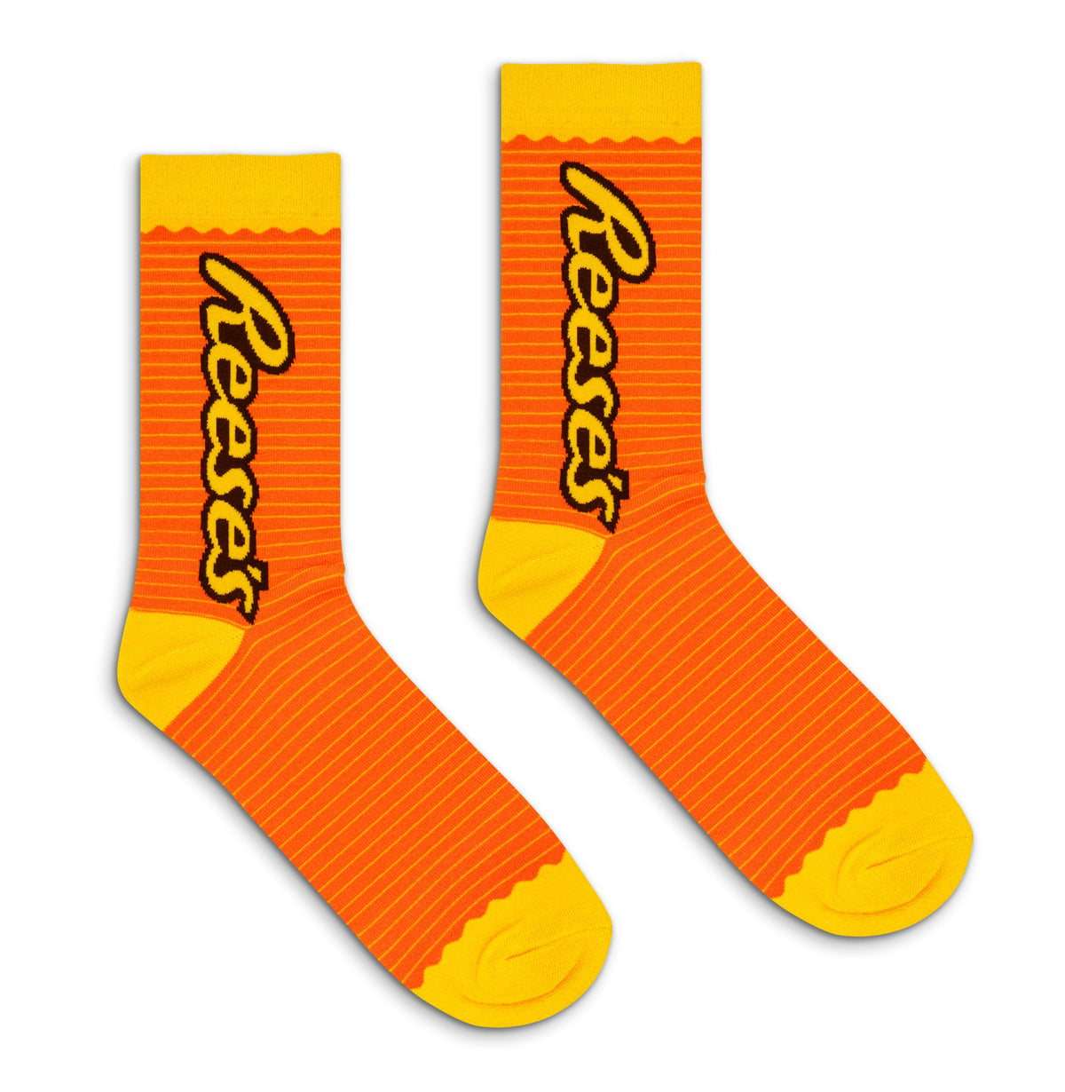 Reese's Candy Logo Crew Socks Officially Licensed - Orange/Yellow