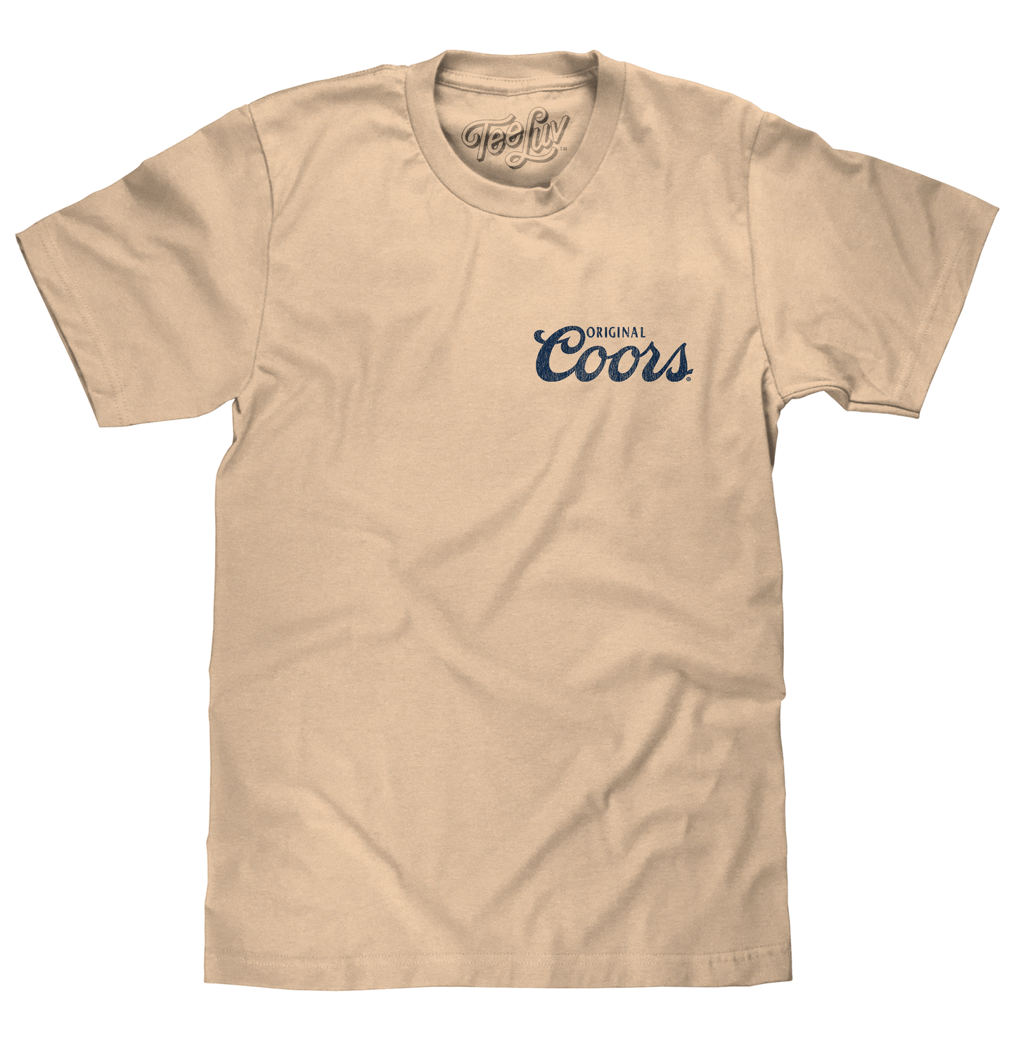 Original Coors Rodeo Legend Double Sided Beer Logo Mens T Shirt Officially Licensed Cream