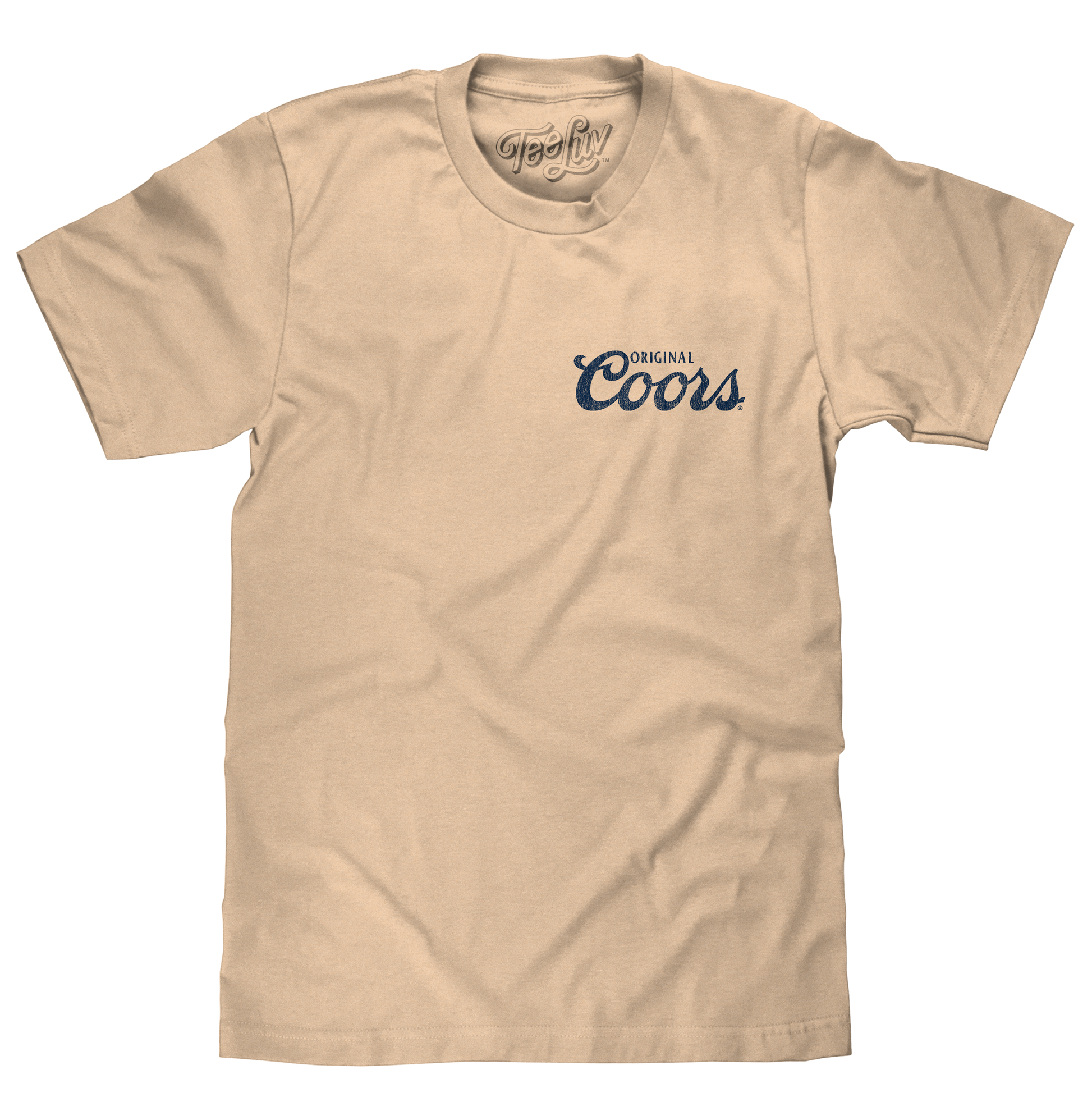 Original Coors Rodeo Legend Double Sided Beer Logo Mens T Shirt Officially Licensed Cream